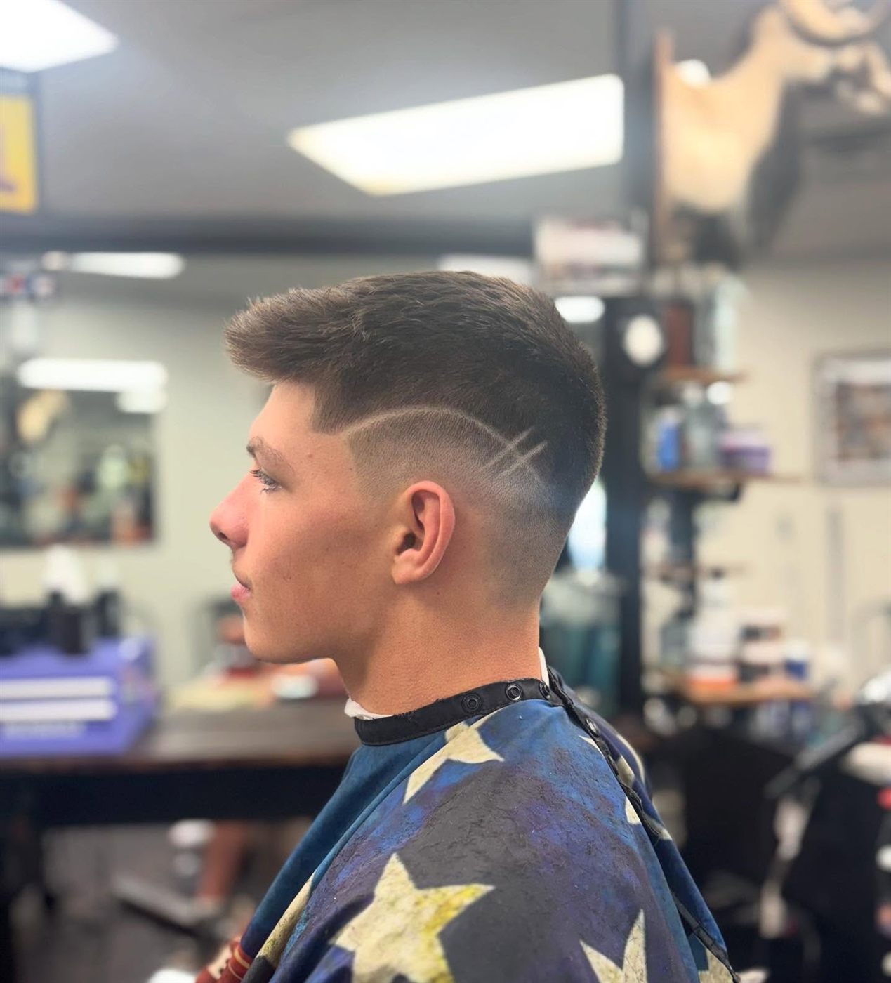 Clean fade haircut at The Straight Edge Barbershop